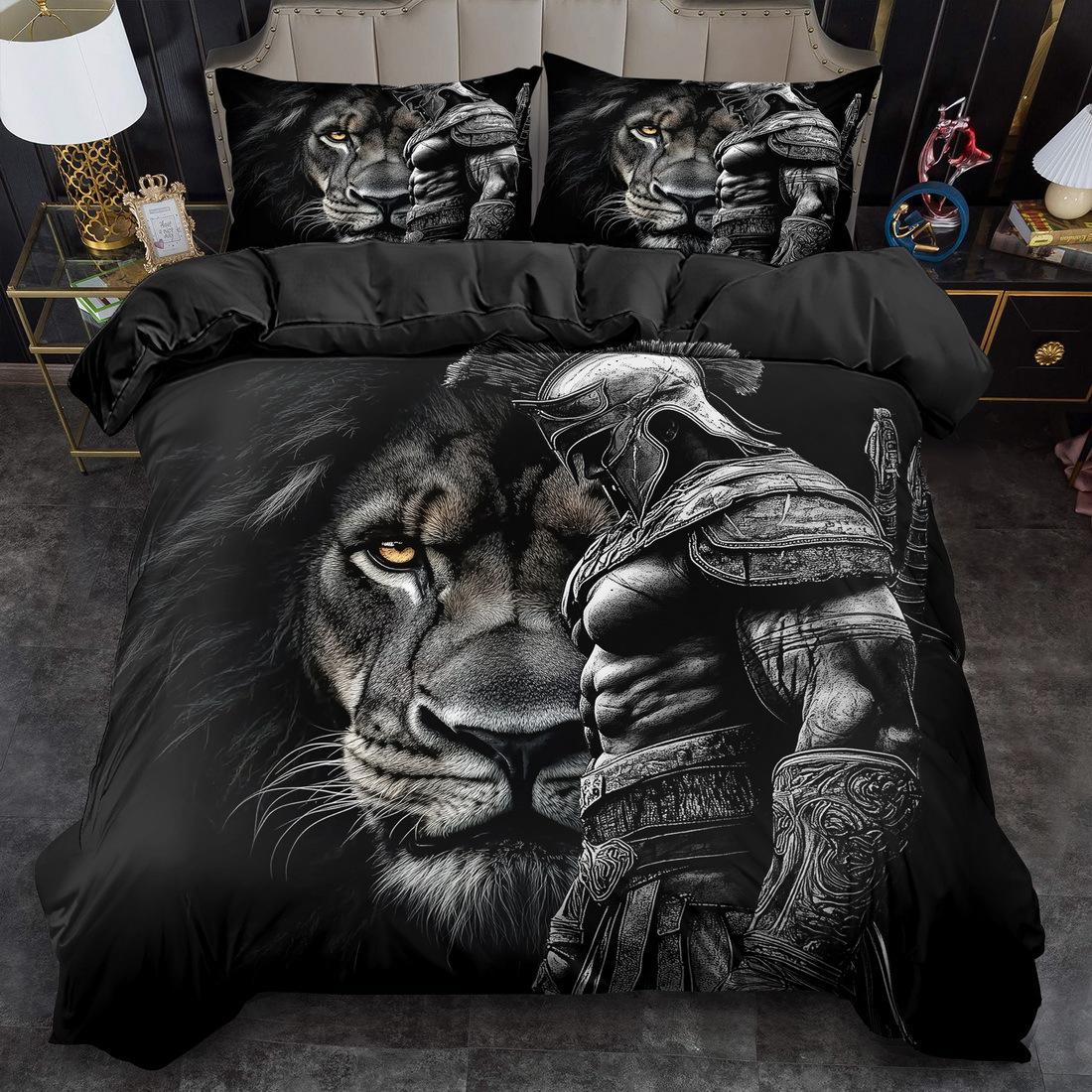 2/3pcs Quilt Cover Set, Knight And Lion Print Duvet Cover Set, King And Queen Style Bedding Set, Polyester Machine Washable Duvet Cover Set&EU Single(135x200cm)
2/3pcs Quilt Cover Set, Knight And Lion Print Duvet Cover Set, King And Queen Style Bedding Set, Polyester Machine Washable Duvet Cover Set&EU Single(135x200cm)