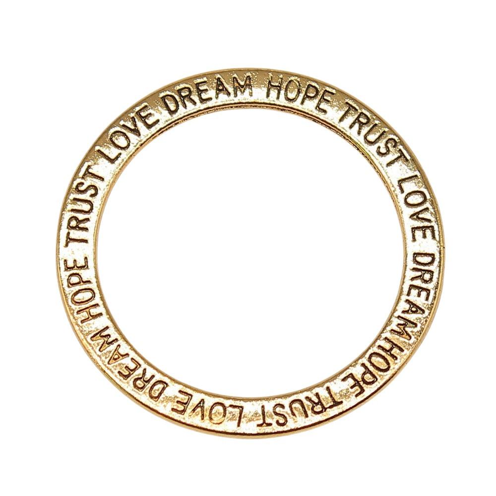 10 шт. Dream Trust Faith Love Circle Подвески Ювелирные компоненты Аксессуары Античное золото Цвет цинковый сплав 35 мм
10 шт. Dream Trust Faith Love Circle Подвески Ювелирные компоненты Аксессуары Античное золото Цвет цинковый сплав 35 мм