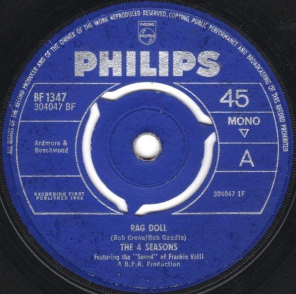 7inch Record FOUR SEASONS, SOUND OF FRANKIE VA - Rag Doll BF1347 Philips 1964 UK Soul/Funk Used
7inch Record FOUR SEASONS, SOUND OF FRANKIE VA - Rag Doll BF1347 Philips 1964 UK Soul/Funk Used
