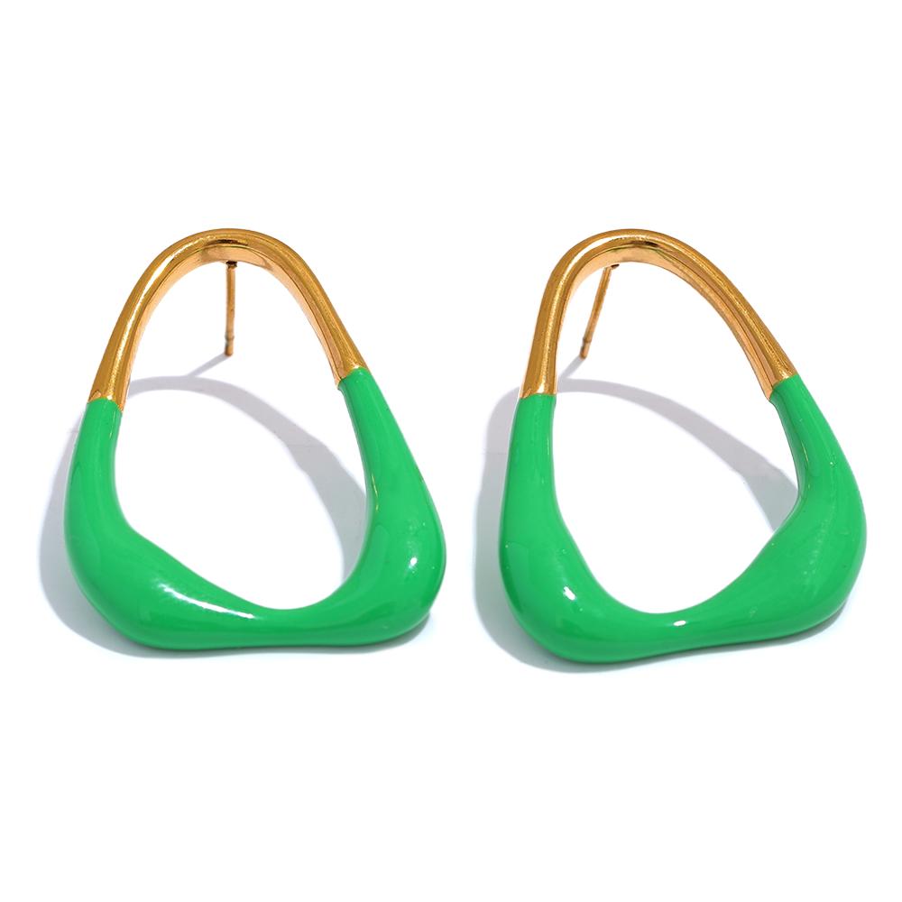 Yhpup Green Enamel Minimalist Fashion Geometric Hollow Stud Earrings Women Trendy Summer Stainless Steel Stylish Jewelry
Yhpup Green Enamel Minimalist Fashion Geometric Hollow Stud Earrings Women Trendy Summer Stainless Steel Stylish Jewelry