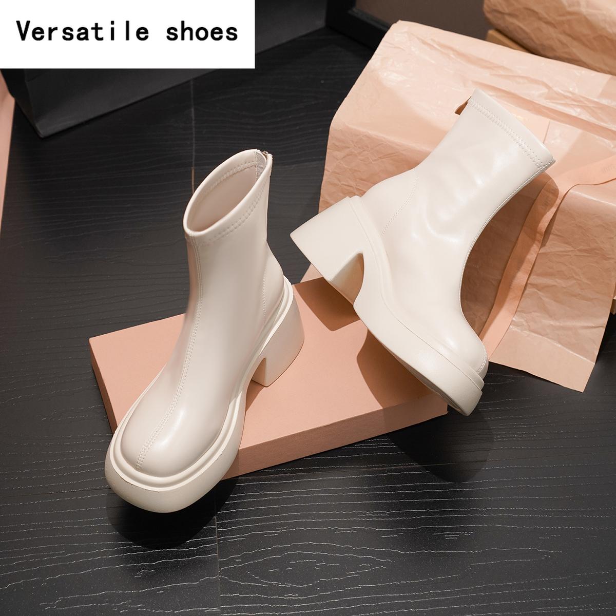 Platform Thick Heel Women Ankle Boots Fashion Modern Short Booties Winter Ladies Concise Largas Booties 35
Platform Thick Heel Women Ankle Boots Fashion Modern Short Booties Winter Ladies Concise Largas Booties 35