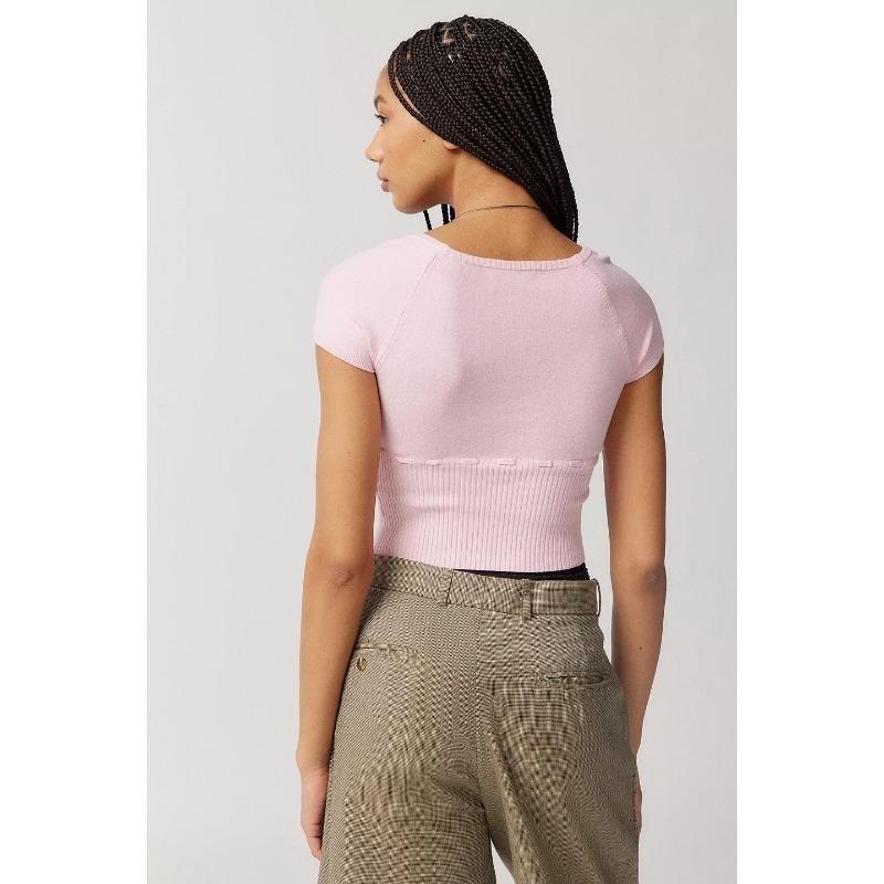 Women s Spice Girl Temperament Square Neck Short Sleeve Knit Short Sexy Lace Up Neckless Knit Top L сірий колір
Women s Spice Girl Temperament Square Neck Short Sleeve Knit Short Sexy Lace Up Neckless Knit Top L сірий колір