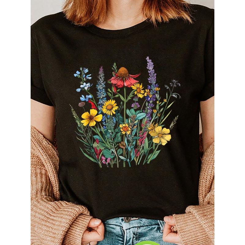 European sizes Women S Bohemian Floral Print T-Shirt - Short Sleeve, Round Neck, Casual Summer Top with Vibrant Wildflower Design 4XL чорний
European sizes Women S Bohemian Floral Print T-Shirt - Short Sleeve, Round Neck, Casual Summer Top with Vibrant Wildflower Design 4XL чорний