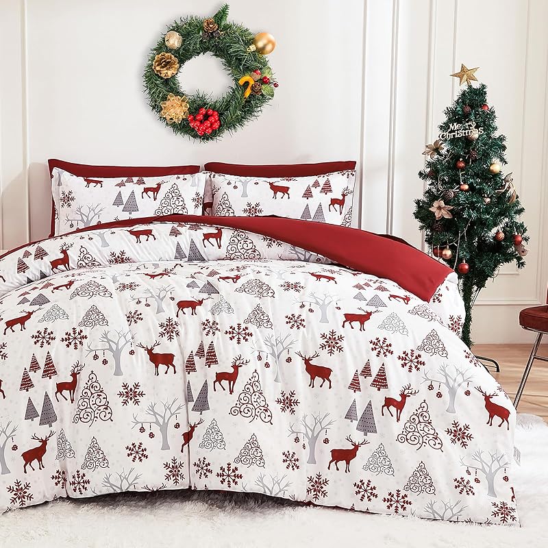 Luxury Christmas Queen Duvet Set Of 3 pieces, Featuring A Red Buffalo Checkered Reindeer Snowflake Pattern And Soft Bedding EU single(135x200cm)
Luxury Christmas Queen Duvet Set Of 3 pieces, Featuring A Red Buffalo Checkered Reindeer Snowflake Pattern And Soft Bedding EU single(135x200cm)