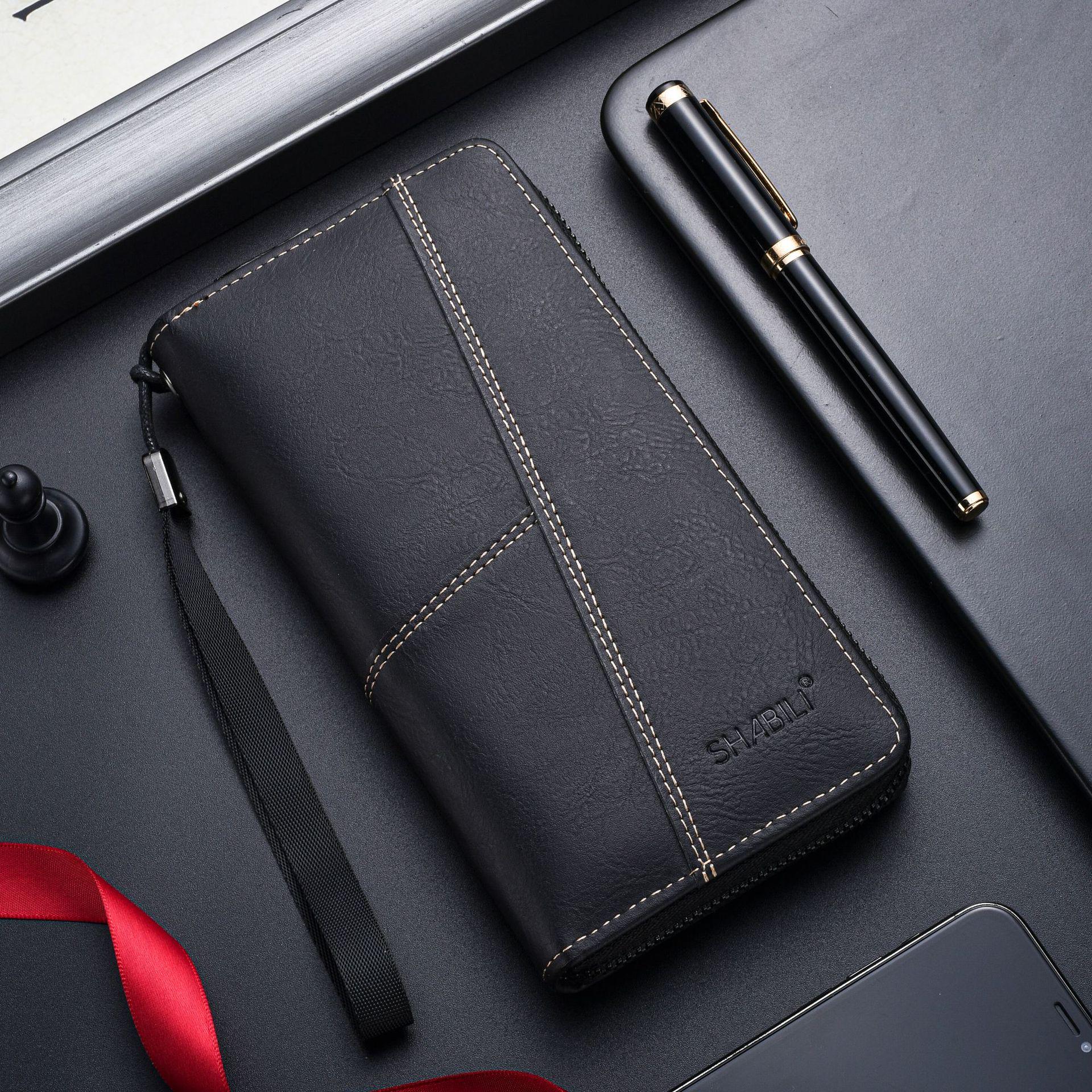 Мужской длинный кожаный кошелек на молнии – Многофункциональный держатель для карт и клатч большой вместимости с множеством отделений для карт чёрный
Мужской длинный кожаный кошелек на молнии – Многофункциональный держатель для карт и клатч большой вместимости с множеством отделений для карт чёрный