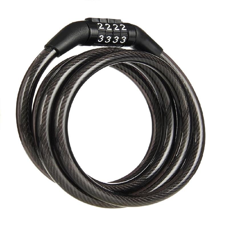Anti theft bicycle lock, 4-digit password lock, 1-meter ultra strong cable, suitable for mountain bikes, road bikes, чорний
Anti theft bicycle lock, 4-digit password lock, 1-meter ultra strong cable, suitable for mountain bikes, road bikes, чорний