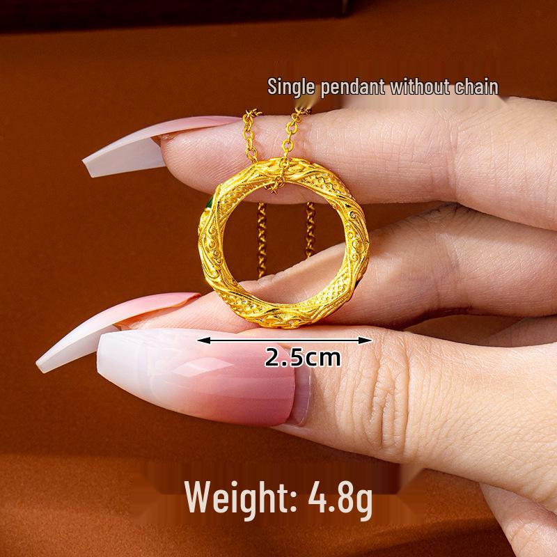Women s Retro Qiankun Zircon Pendant Necklace - Long-lasting Color Retention, Exquisite Vietnamese Sand Gold Design
Women s Retro Qiankun Zircon Pendant Necklace - Long-lasting Color Retention, Exquisite Vietnamese Sand Gold Design