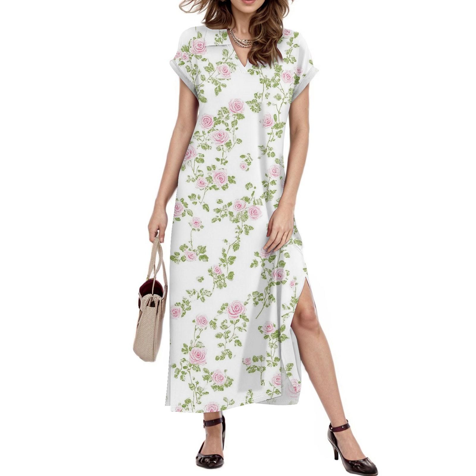 Женское платье макси с цветочным принтом, повседневное платье-рубашка с длинным рукавом и свободным разрезом, праздничное платье с коротким рукавом XL белый
Женское платье макси с цветочным принтом, повседневное платье-рубашка с длинным рукавом и свободным разрезом, праздничное платье с коротким рукавом XL белый