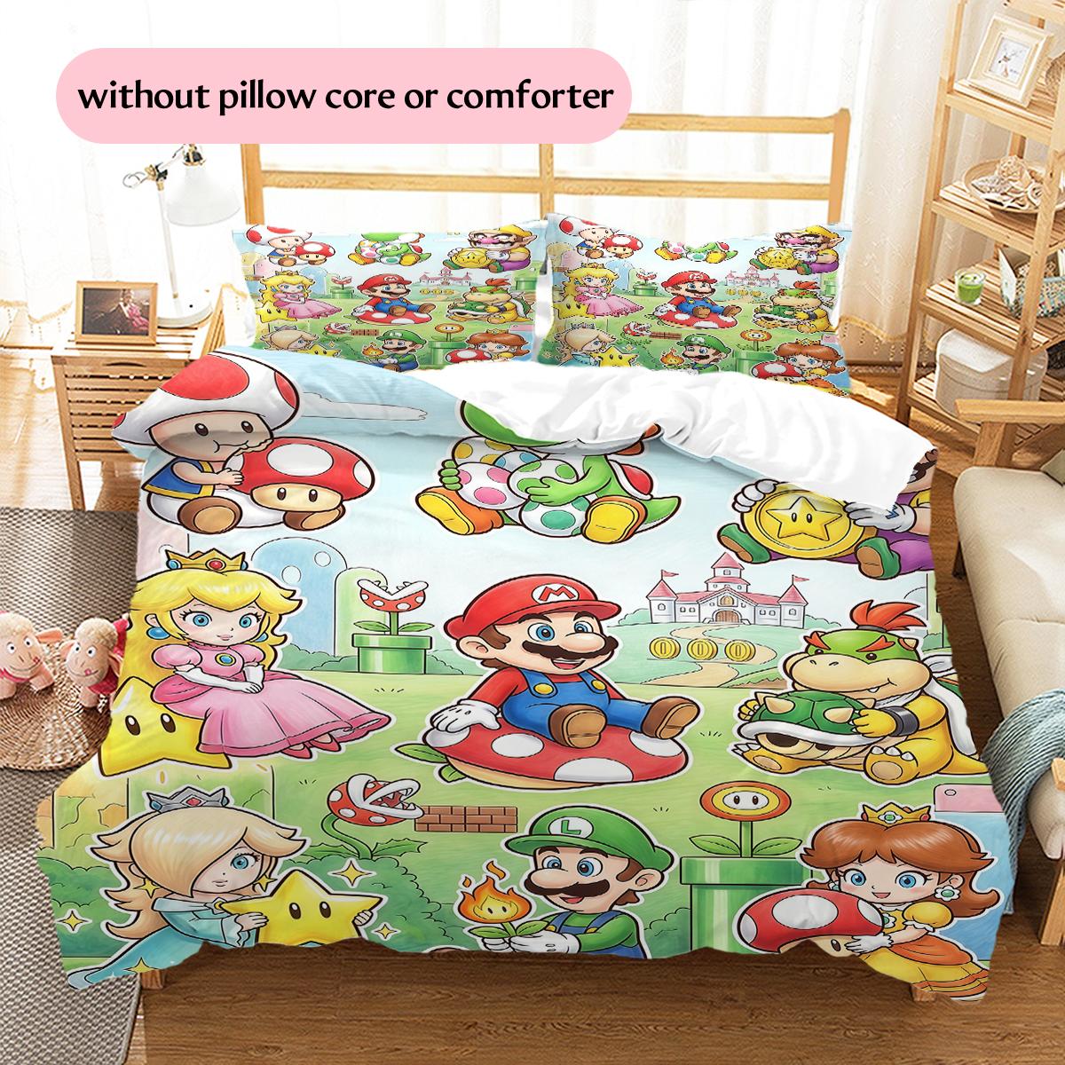 Super Mario Cute Characters Pattern Bedding Home Decoration Festival Gift (1 * duvet cover + 2 * pillowcase, without core) 135x200cm
Super Mario Cute Characters Pattern Bedding Home Decoration Festival Gift (1 * duvet cover + 2 * pillowcase, without core) 135x200cm