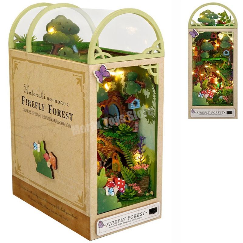 DIY Wooden Book Nook Shelf Insert Casa Miniature House Kit Firefly Forest Bookshelf Dollhouse Bookend Assembling Toy Adult Gift
DIY Wooden Book Nook Shelf Insert Casa Miniature House Kit Firefly Forest Bookshelf Dollhouse Bookend Assembling Toy Adult Gift