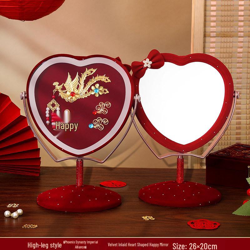 Chinese Red Dowry Embroidered Wedding Mirror Set - Bride s Dressing Table Joy
Chinese Red Dowry Embroidered Wedding Mirror Set - Bride s Dressing Table Joy