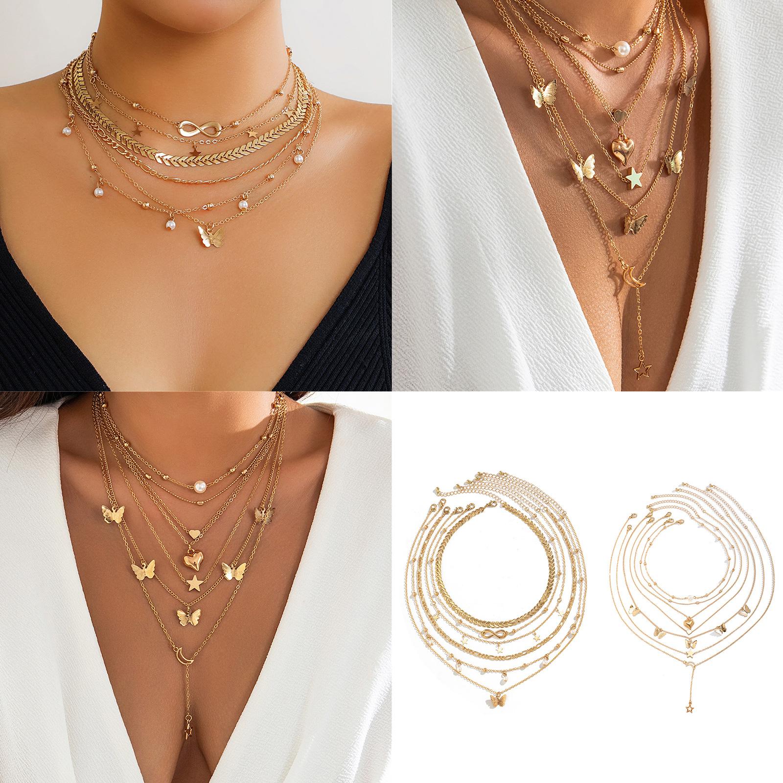 Elegant Multilayer Clavicle Chain Imitation Pearls Bead Thin Chain Necklace Adjustable Length Butterfly Pendant Choker 1
Elegant Multilayer Clavicle Chain Imitation Pearls Bead Thin Chain Necklace Adjustable Length Butterfly Pendant Choker 1