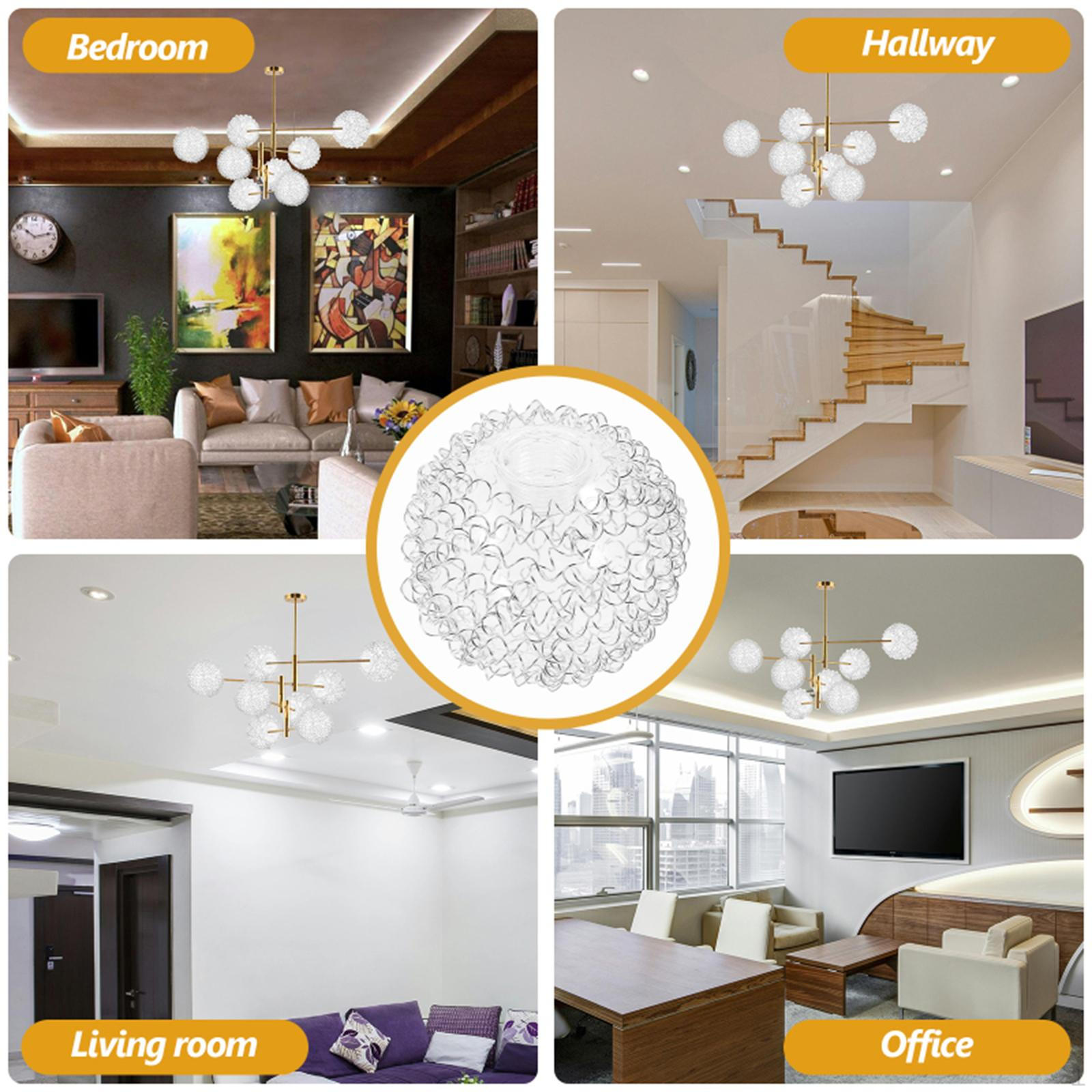 Aluminum Wire Lampshade Globe Glass DIY Lighting Accessories Decor Easy to Install for Diameter 10cm
Aluminum Wire Lampshade Globe Glass DIY Lighting Accessories Decor Easy to Install for Diameter 10cm