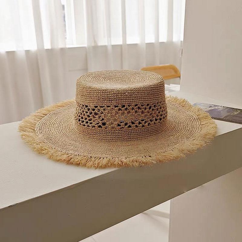 Fashion Minimalist Hollow Out Raffia Grass Woven Straw Hat For Women Japanese Designer Wide Brim Beach Hat Vintage Basin Hat 54-58cm
Fashion Minimalist Hollow Out Raffia Grass Woven Straw Hat For Women Japanese Designer Wide Brim Beach Hat Vintage Basin Hat 54-58cm