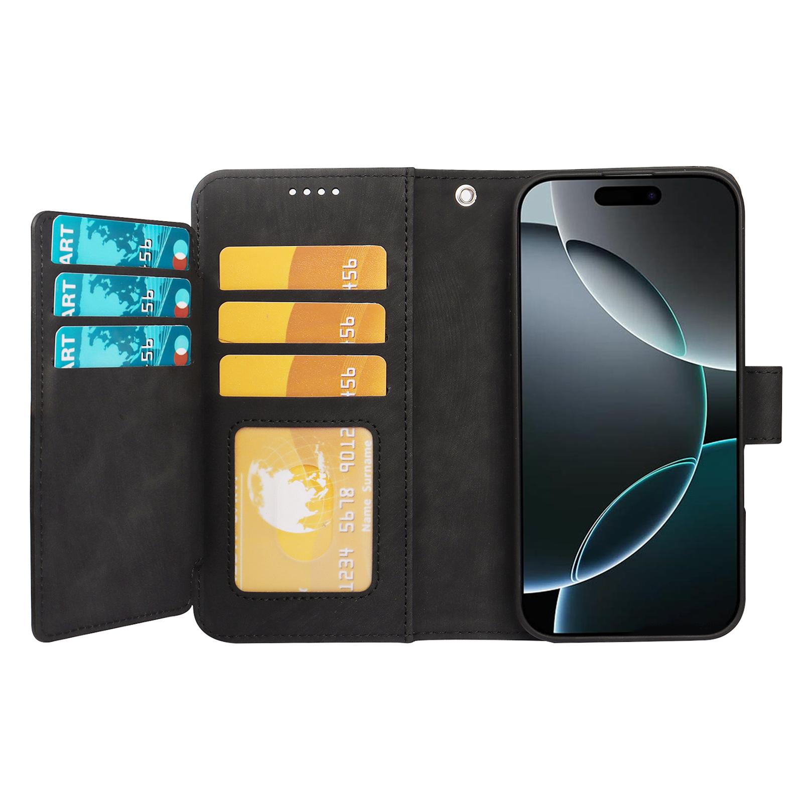 For iPhone 16 Pro Leather Case Line Pattern Wallet Phone Cover with 9 Card Slots Rose Gold
For iPhone 16 Pro Leather Case Line Pattern Wallet Phone Cover with 9 Card Slots Rose Gold