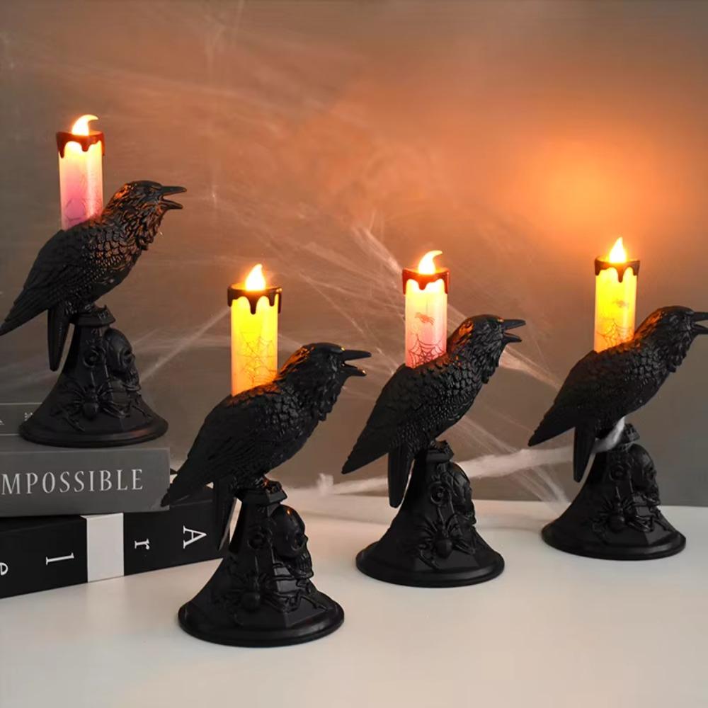 Gothic Black Crow Statue Glowing Candlestick Luminous Table Lamp Raven LED Candles Haunted House фіолетовий
Gothic Black Crow Statue Glowing Candlestick Luminous Table Lamp Raven LED Candles Haunted House фіолетовий