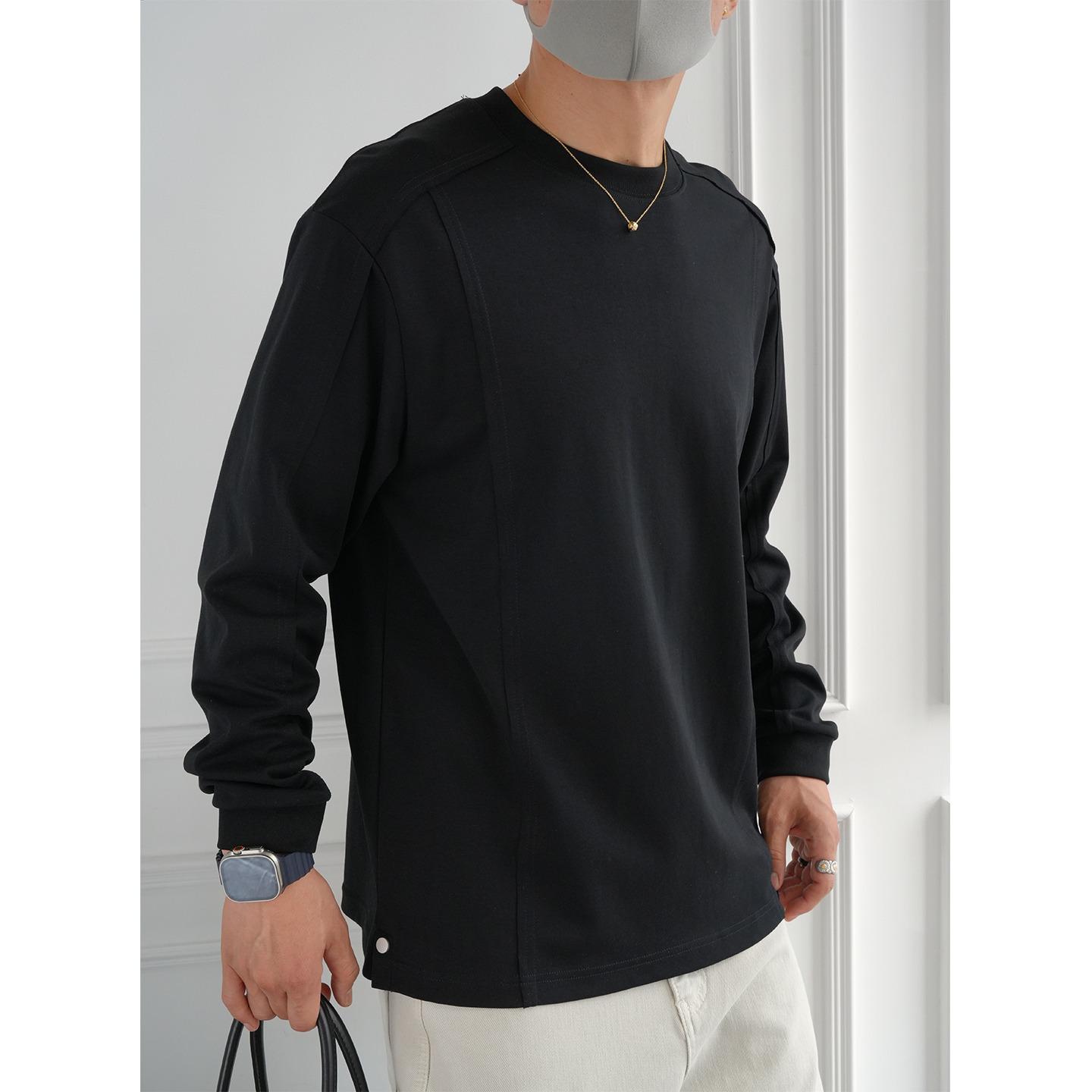 Hong Kong Style Round Neck Long Sleeve Men s T-Shirt - Trendy Autumn Solid Color with Topstitching L чорний
Hong Kong Style Round Neck Long Sleeve Men s T-Shirt - Trendy Autumn Solid Color with Topstitching L чорний