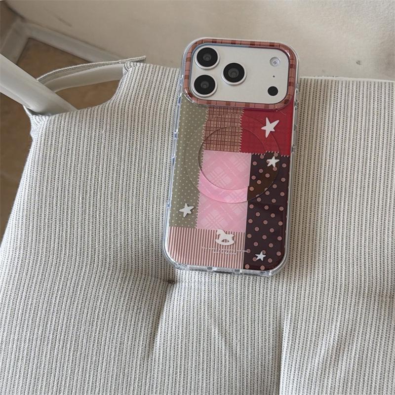 Korean Style Color Block Plaid & Polka Dot iPhone 17/16ProMax/15/14 Magnetic Case with Rocking Horse Design iPhone 15 Pro Max
Korean Style Color Block Plaid & Polka Dot iPhone 17/16ProMax/15/14 Magnetic Case with Rocking Horse Design iPhone 15 Pro Max