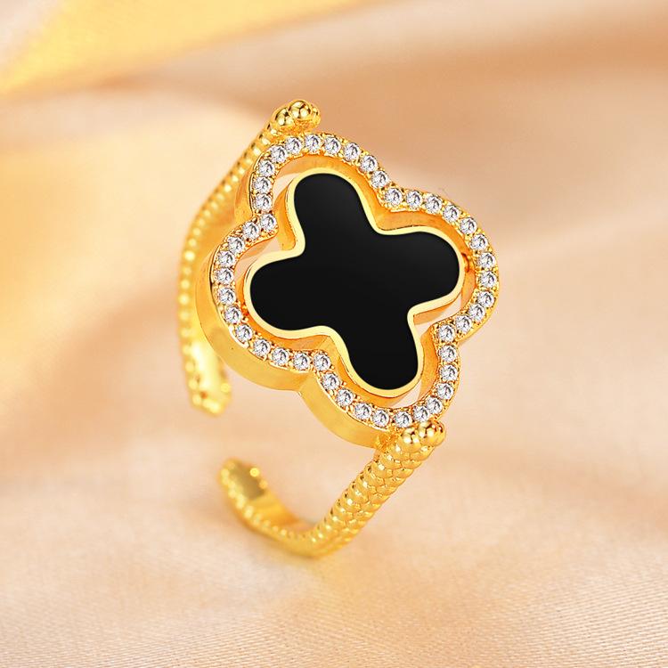 Кольцо вращающееся четырехлистное травянистое кольцо Lucky Guard Full Diamond Flower Open Регулируемое кольцо для указательного пальца
Кольцо вращающееся четырехлистное травянистое кольцо Lucky Guard Full Diamond Flower Open Регулируемое кольцо для указательного пальца