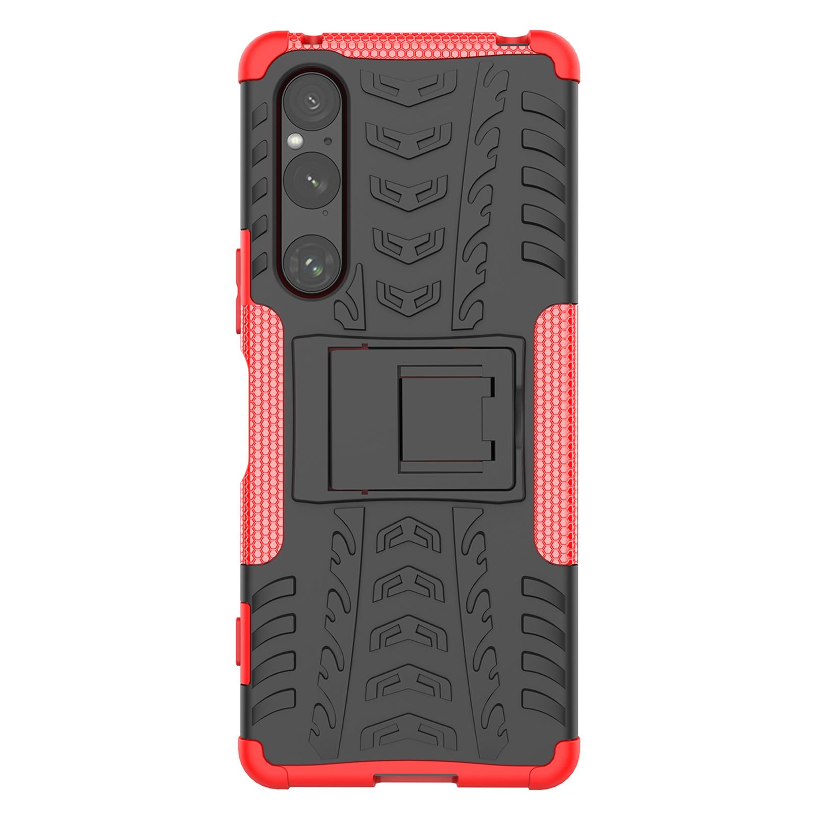 For Sony Xperia 1 V Tyre Pattern PC+TPU Phone Case Kickstand Shockproof Cell Phone Cover Red
For Sony Xperia 1 V Tyre Pattern PC+TPU Phone Case Kickstand Shockproof Cell Phone Cover Red