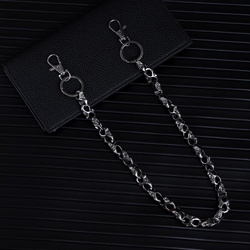 Цепочка на талию с металлическим черепом Cross-Border — высококачественный хип-хоп-панк-стиль для мужчин и женщин