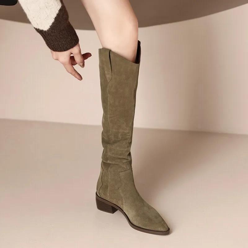 Fashion Ladies Shoes Fashion Sleeve Women Boots Winter Pointed Toe Suede Solid High Tube Chunky Heels Plus Size Boots Zapatos De Mujer 35 хакі
Fashion Ladies Shoes Fashion Sleeve Women Boots Winter Pointed Toe Suede Solid High Tube Chunky Heels Plus Size Boots Zapatos De Mujer 35 хакі