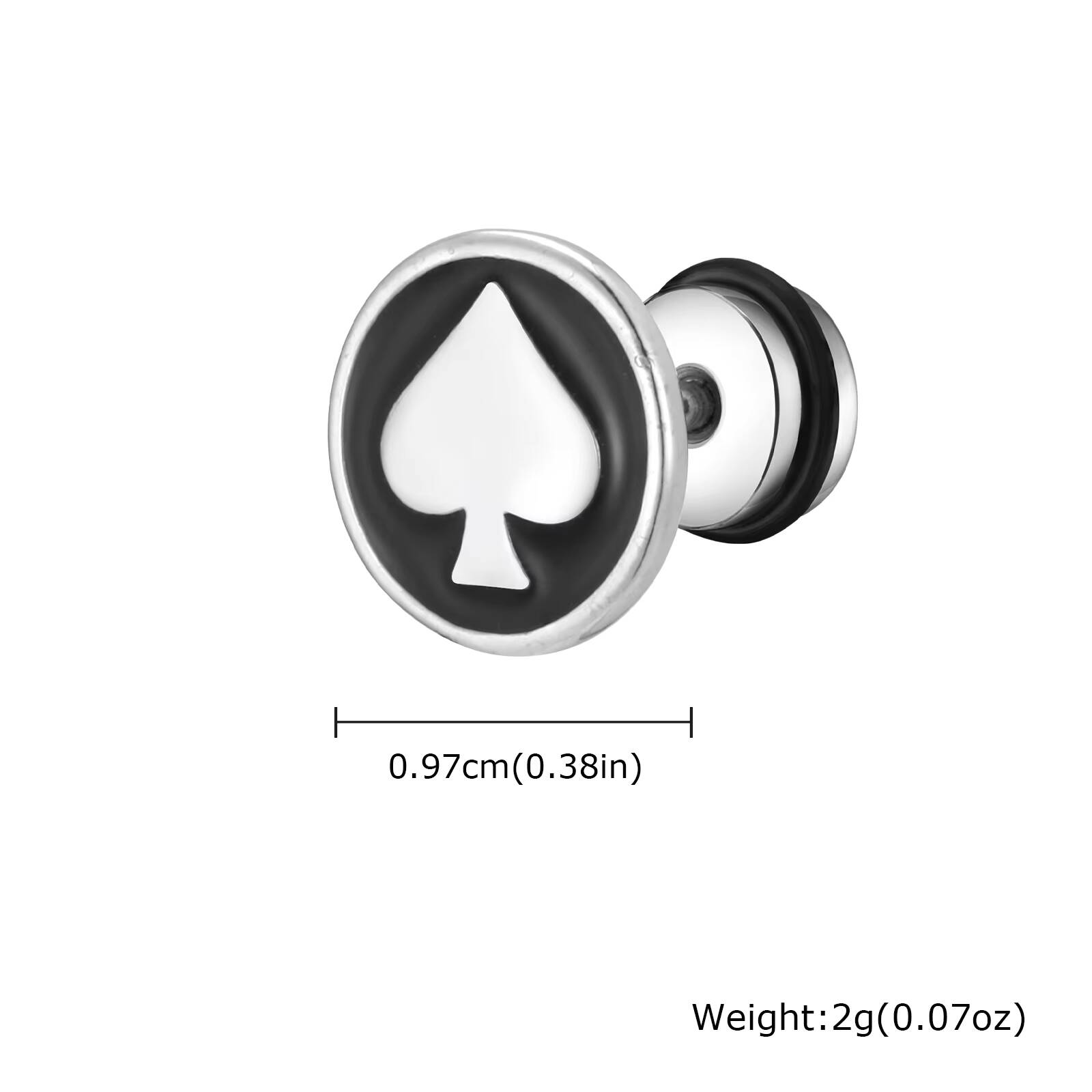 Vnox Stainless Steel Black Spade Stud Earrings for Men Women, Small Round Piercing Ear Jewelry, Poker Card Theme Ear Studs Gifts
Vnox Stainless Steel Black Spade Stud Earrings for Men Women, Small Round Piercing Ear Jewelry, Poker Card Theme Ear Studs Gifts