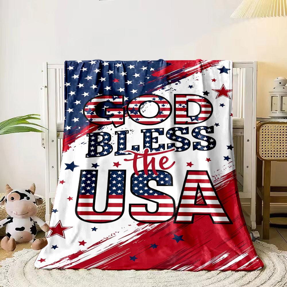 Patriotic design featuring stars, stripes, and God Bless the USA text. for all seasons blanket lunch break throw gift 80cm x 120cm
Patriotic design featuring stars, stripes, and God Bless the USA text. for all seasons blanket lunch break throw gift 80cm x 120cm