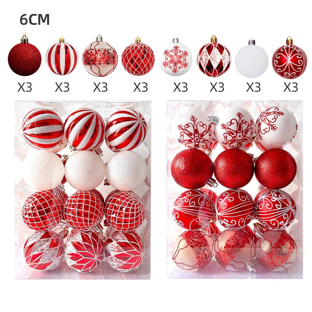 24PCS Fashion Plastic Christmas Ball Set 6 Colors Suspensable Christmas Tree Balls 6CM Xmas Ornament Ball Scene Supplies as shown
24PCS Fashion Plastic Christmas Ball Set 6 Colors Suspensable Christmas Tree Balls 6CM Xmas Ornament Ball Scene Supplies as shown