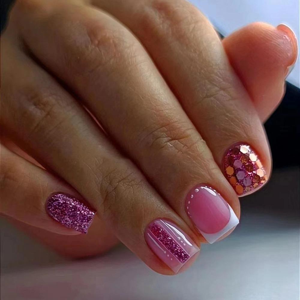 Wearable Manicure French Fake Nails Square Head Nail Tips Fashion False Nail Girl 
Wearable Manicure French Fake Nails Square Head Nail Tips Fashion False Nail Girl