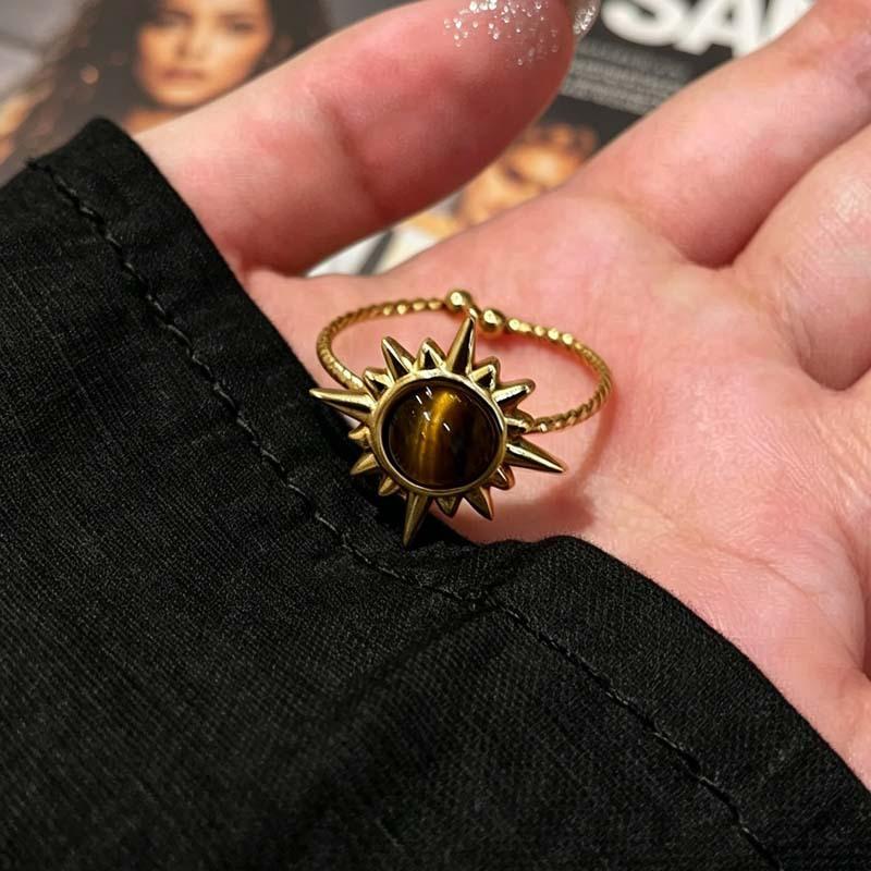 Retro Brown Stone Rings for Women Girls Sun Irregular Gold Color Aesthetic Rings Opening Adjustable Ring Fashion Zircon Gifts
Retro Brown Stone Rings for Women Girls Sun Irregular Gold Color Aesthetic Rings Opening Adjustable Ring Fashion Zircon Gifts