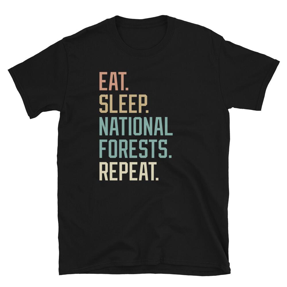Retro Design Eat Sleep National Forests Repeat Short-Sleeve Unisex T-Shirt 2XL
Retro Design Eat Sleep National Forests Repeat Short-Sleeve Unisex T-Shirt 2XL