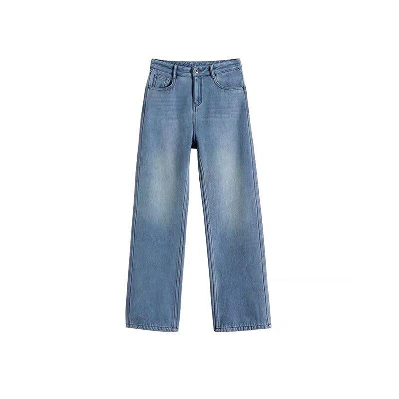 Жіночі джинси прямого крою на флісовій підкладці, великого розміру, з високою посадкою, вільні, ретро, що облягають, широкі, новий осінньо-зимовий стиль. 4XL
Жіночі джинси прямого крою на флісовій підкладці, великого розміру, з високою посадкою, вільні, ретро, що облягають, широкі, новий осінньо-зимовий стиль. 4XL