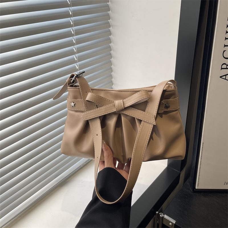 Versatile Retro Bow Pu Leather Shoulder Bags for Women Pleated Design Solid Color Ladies Handbags Trendy Female Underarm Bag хакі
Versatile Retro Bow Pu Leather Shoulder Bags for Women Pleated Design Solid Color Ladies Handbags Trendy Female Underarm Bag хакі