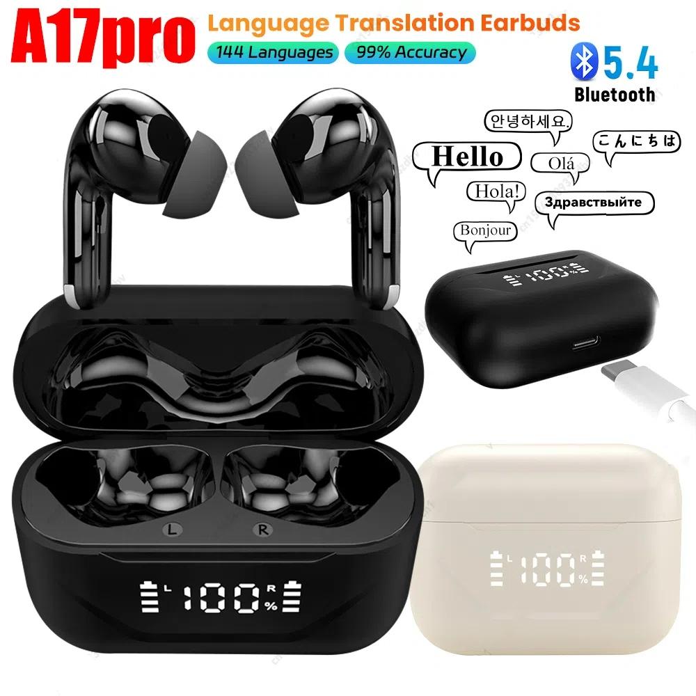 Smart AI Language Translation Earbuds ANC Noise Canceling 144 Languages Translator Earphones Translator Headphones for Android iOS Business Learning білий
Smart AI Language Translation Earbuds ANC Noise Canceling 144 Languages Translator Earphones Translator Headphones for Android iOS Business Learning білий