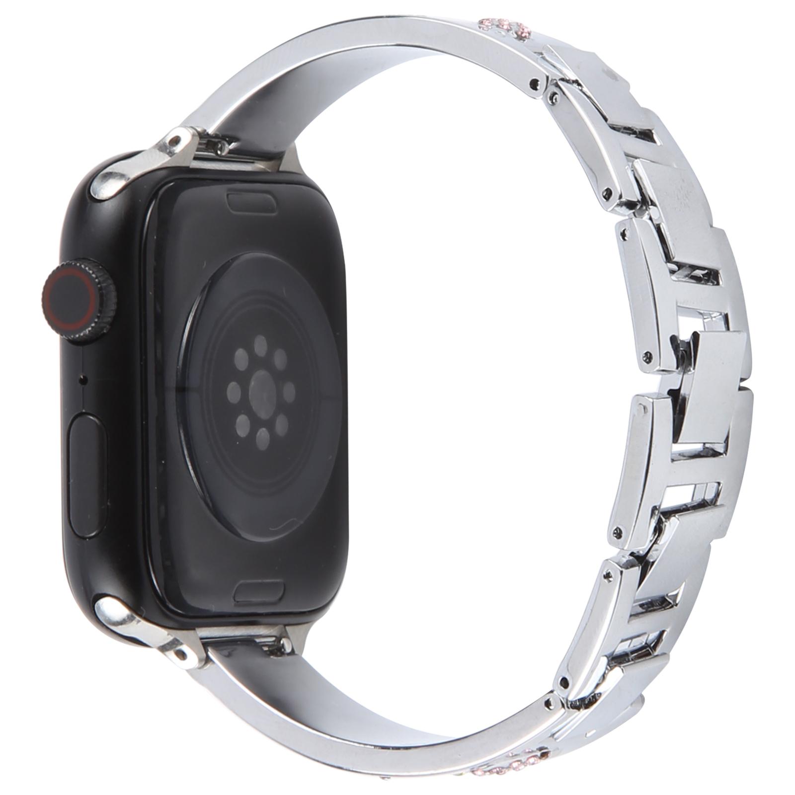 Bracelet Strap for Apple Watch Series 10 9 8 7 SE 6 5 4 3 2 1 42mm 41mm 40mm 38mm Rhinestone Decor Metal Watch Band Silver
Bracelet Strap for Apple Watch Series 10 9 8 7 SE 6 5 4 3 2 1 42mm 41mm 40mm 38mm Rhinestone Decor Metal Watch Band Silver
