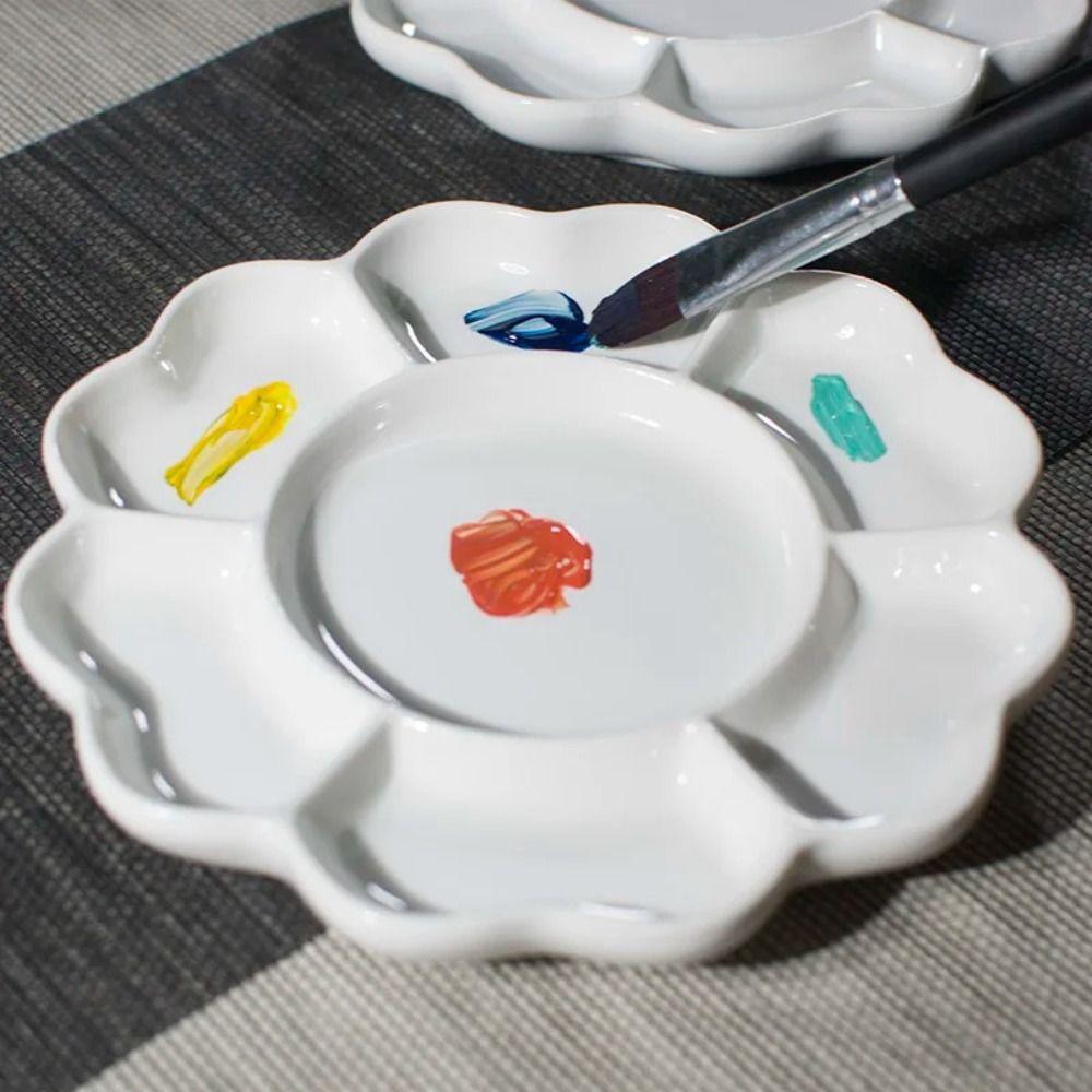 Portable Paint Palette Tray White Porcelain Palette Multiple Uses Mixing Colour Tray Art Supplies 3in&7 grids
Portable Paint Palette Tray White Porcelain Palette Multiple Uses Mixing Colour Tray Art Supplies 3in&7 grids