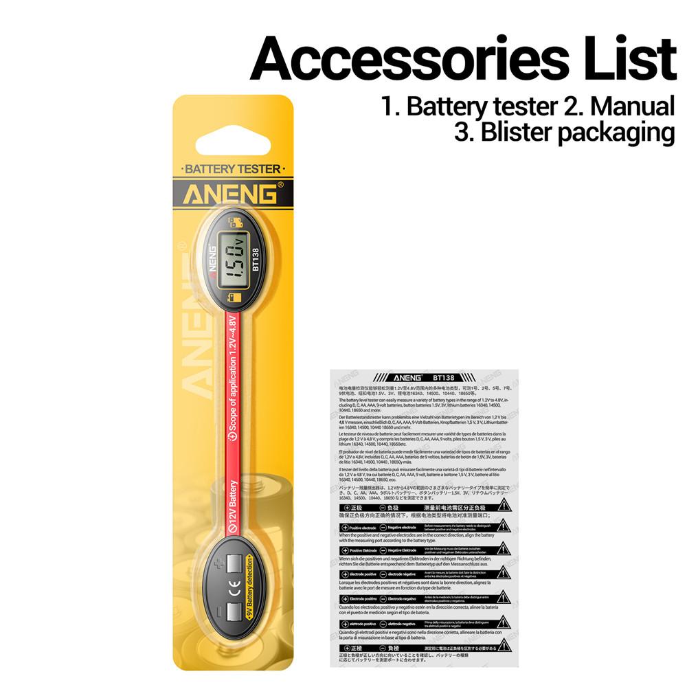 BT138 Digital Battery Testers Magnetic Capacity Detect for AA AAA R03 R14 R20 9V Button cell 18650/21700/16340 lithium Battery
BT138 Digital Battery Testers Magnetic Capacity Detect for AA AAA R03 R14 R20 9V Button cell 18650/21700/16340 lithium Battery
