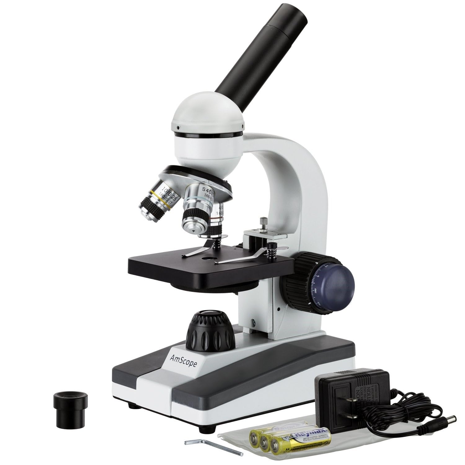 AmScope Цільнометалеві оптичні скляні лінзи Бездротовий світлодіодний студентський біологічний мікроскоп 40X-1000X
AmScope Цільнометалеві оптичні скляні лінзи Бездротовий світлодіодний студентський біологічний мікроскоп 40X-1000X