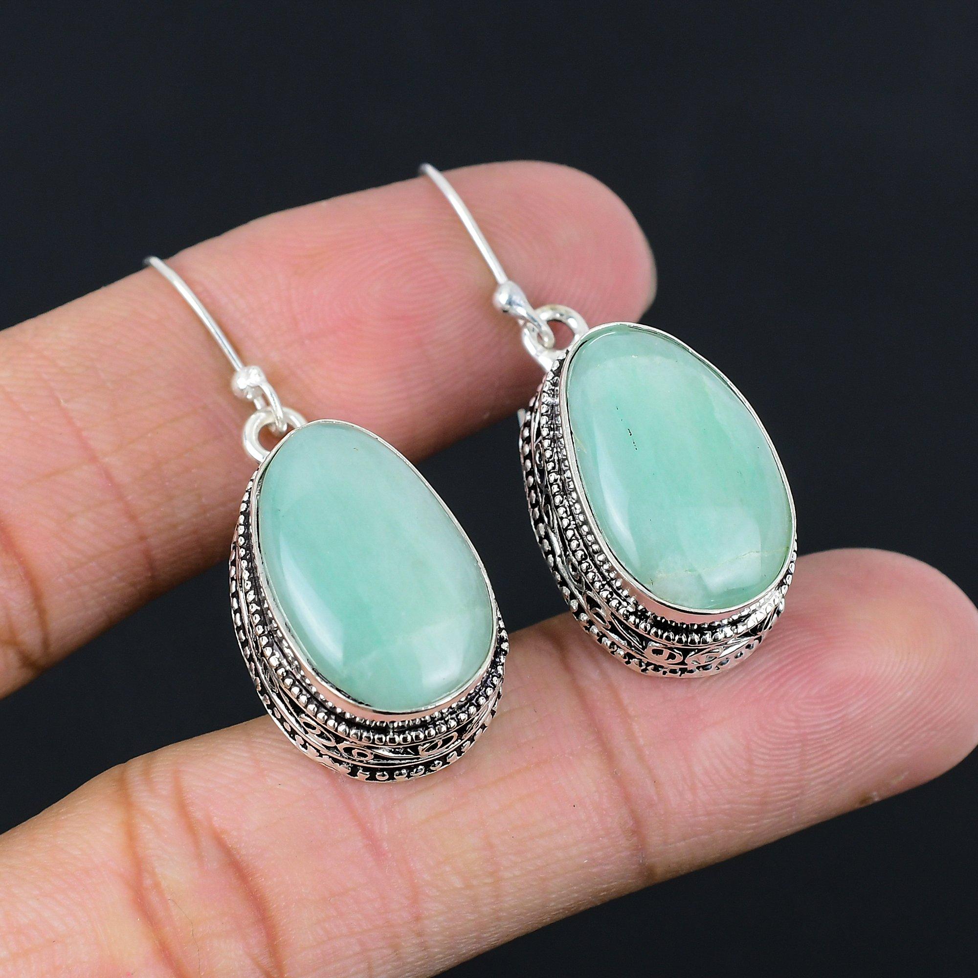 Memorial Day Deal Sterling Silver Amazonite Gemstone Vintage Dangle New Earrings
Memorial Day Deal Sterling Silver Amazonite Gemstone Vintage Dangle New Earrings