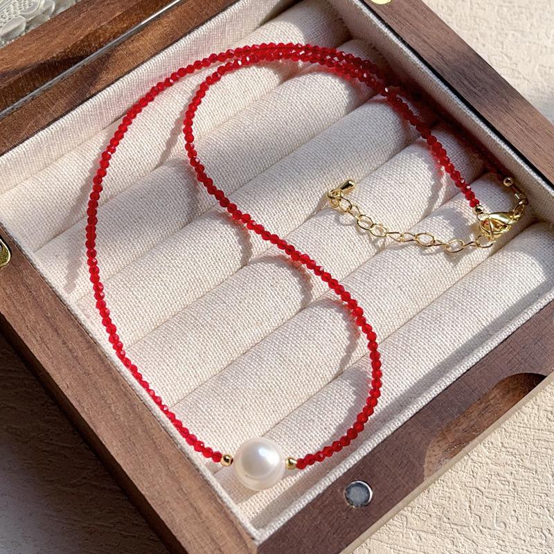 Fashion Exquisite Red Black Spinel Hand-strung Beads Perfectly Round Pearl Necklace for Women Choker Jewelry Accessories Gifts червоний
Fashion Exquisite Red Black Spinel Hand-strung Beads Perfectly Round Pearl Necklace for Women Choker Jewelry Accessories Gifts червоний