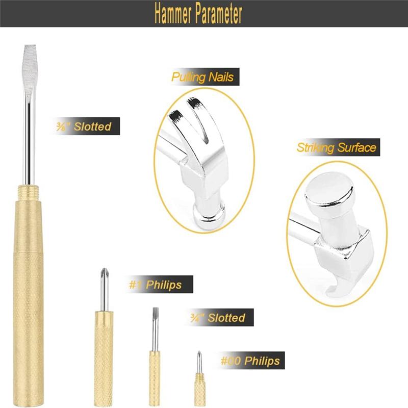 A55F-2Pcs 6In1 Multifunctional Metal Mini Hammer, Small Nesting Hammer, And Screwdriver Set, Portable Steel Mini Hammer Ideal
A55F-2Pcs 6In1 Multifunctional Metal Mini Hammer, Small Nesting Hammer, And Screwdriver Set, Portable Steel Mini Hammer Ideal