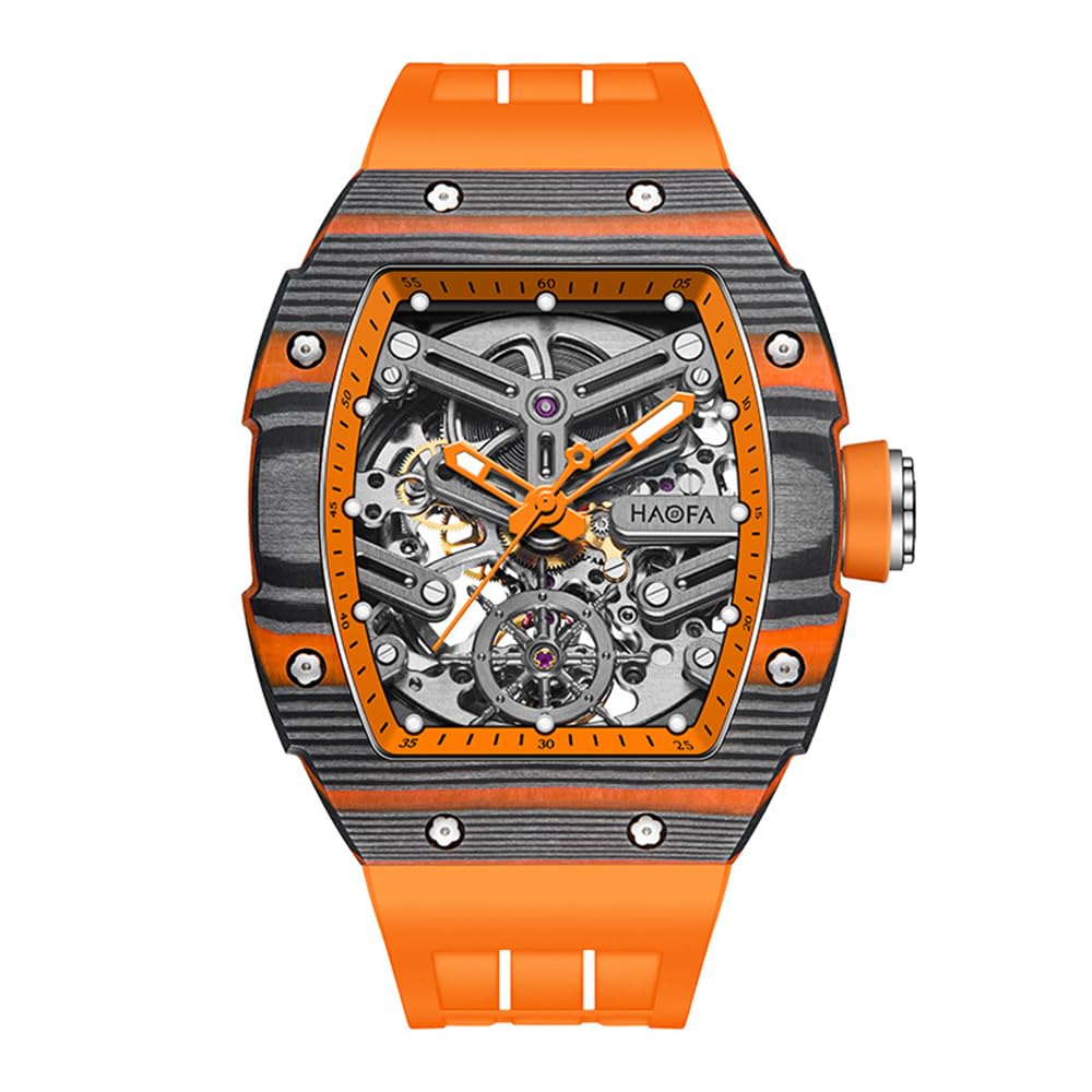 HAOFA Automatic Skeleton Carbon Fiber Power 80 Titanium Watch Men s Watch, Watch, Case, Reserve, Hours, Mechanical, Luminous, Barrel-Shaped, помаранчевий
HAOFA Automatic Skeleton Carbon Fiber Power 80 Titanium Watch Men s Watch, Watch, Case, Reserve, Hours, Mechanical, Luminous, Barrel-Shaped, помаранчевий
