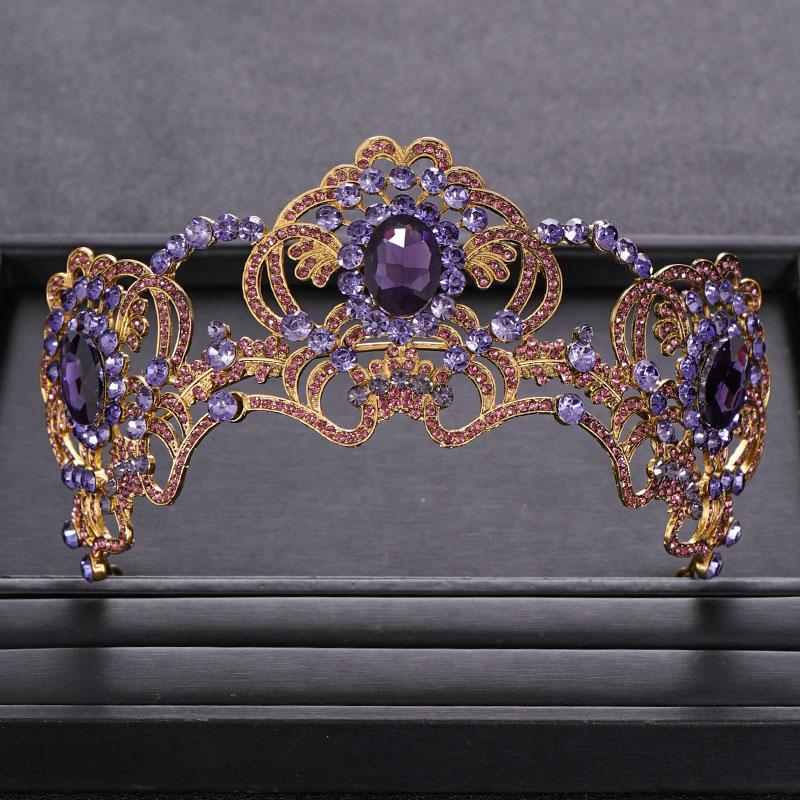 Vintage Wedding Crown Hair Accessories Baroque Purple Rhinestone Crystal Crown Headband Bridal Hair Accessories Crown Gift
Vintage Wedding Crown Hair Accessories Baroque Purple Rhinestone Crystal Crown Headband Bridal Hair Accessories Crown Gift