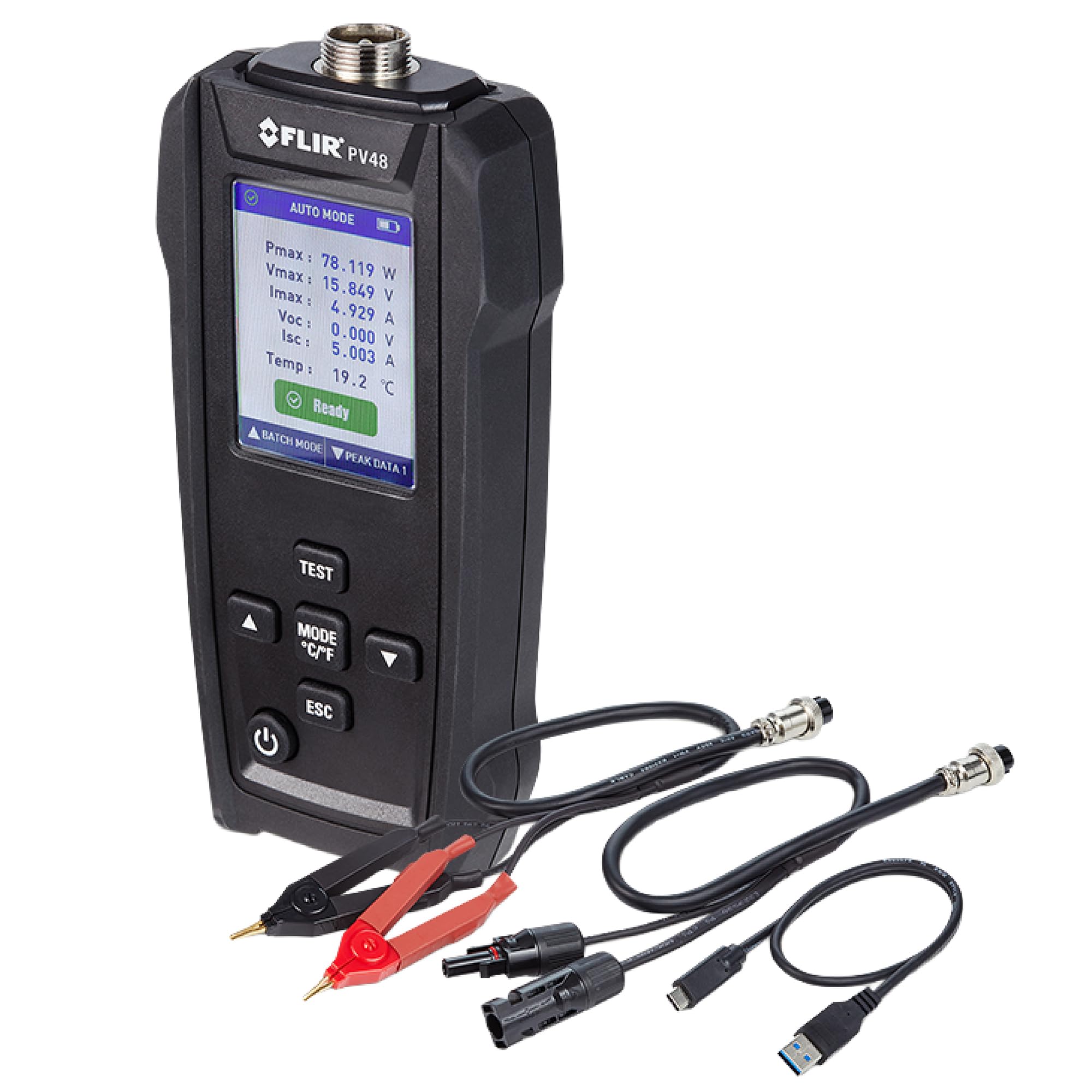 FLIR PV48 Solar Panel Tester and IV Curve Tracer with Temperature Measurement Designed for Evaluating Maximum Power and Efficiency of Solar Panels - - чорний
FLIR PV48 Solar Panel Tester and IV Curve Tracer with Temperature Measurement Designed for Evaluating Maximum Power and Efficiency of Solar Panels - - чорний