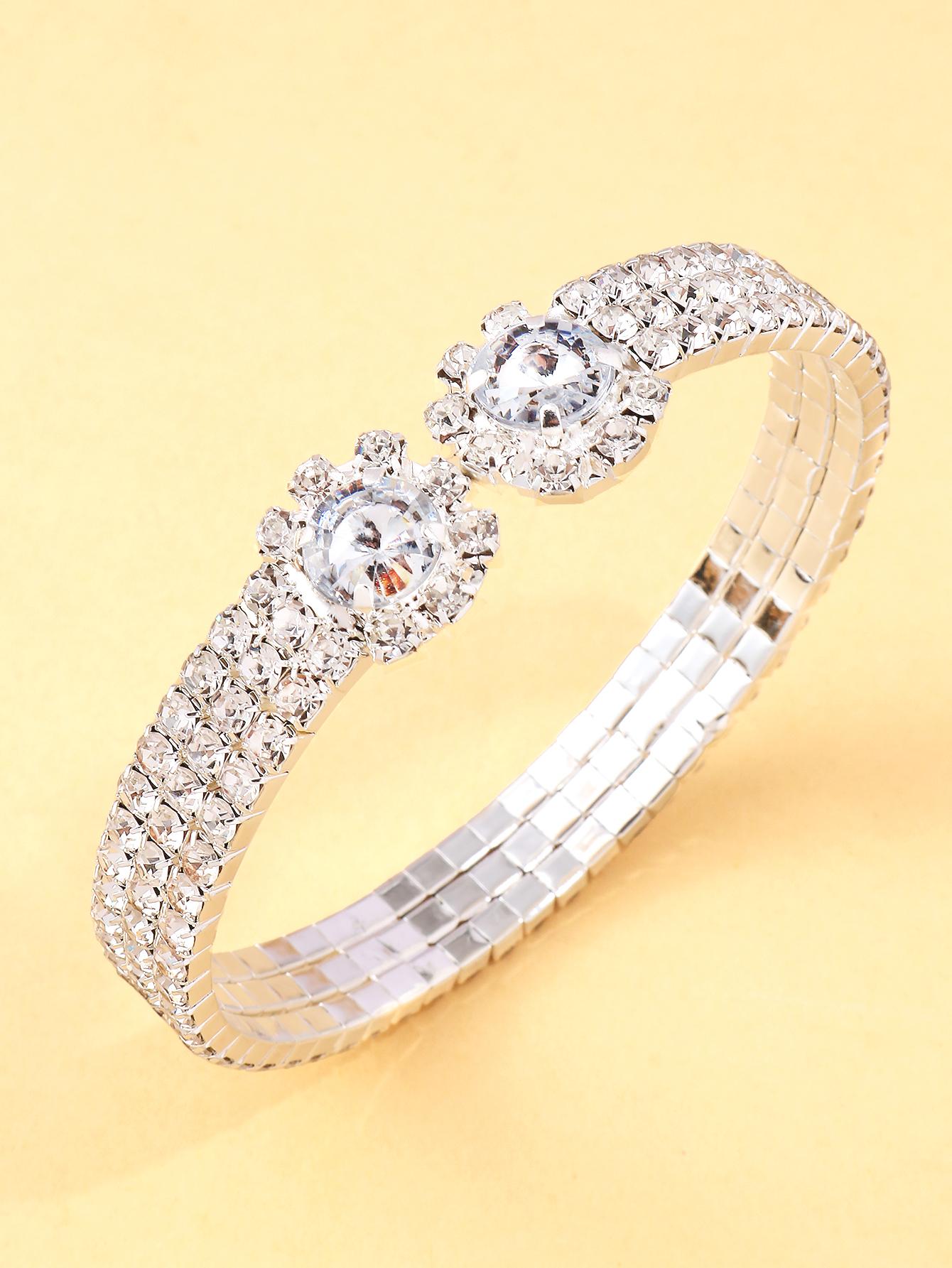 StoneFans Fashion Simple Fashion Three Drain Diamond Bracelet Geometric Opening Bracelet Ladies Everyday Wedding Banquet Gifts
StoneFans Fashion Simple Fashion Three Drain Diamond Bracelet Geometric Opening Bracelet Ladies Everyday Wedding Banquet Gifts