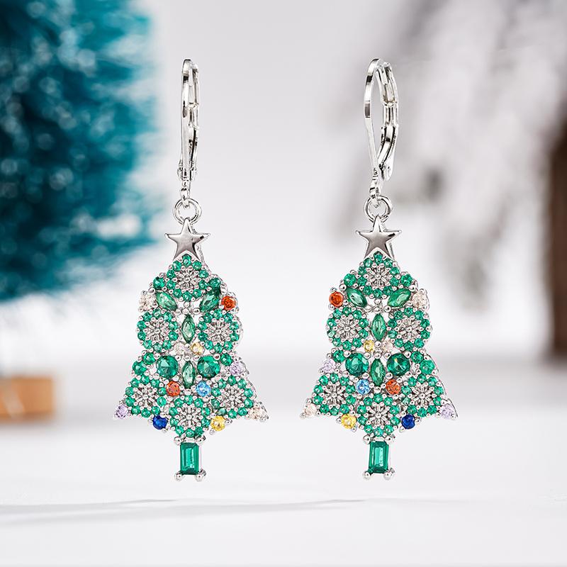 Huitan Gorgeous Women Christmas Tree Dangle Earrings Bling Bling Cubic Zirconia Fancy Female Festival Earrings for Party Zircon
Huitan Gorgeous Women Christmas Tree Dangle Earrings Bling Bling Cubic Zirconia Fancy Female Festival Earrings for Party Zircon