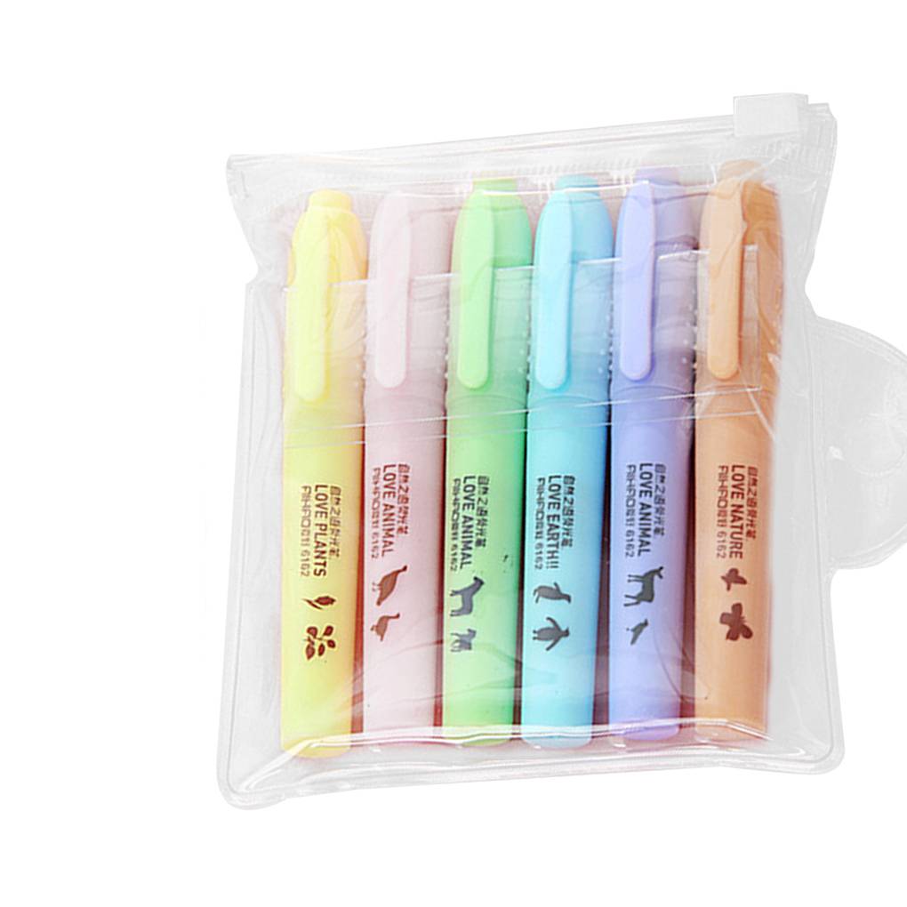 6 шт./компл., маркер ярких цветов, ручка для создания блокнота, флуоресцентный маркер