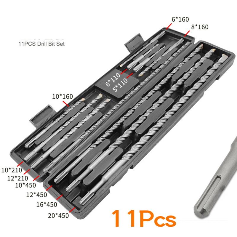 11PC Электрический перфоратор с круглым хвостовиком Двухярусный и двухшарновый сплав Удар в пластиковой коробке Комплект бит Ручка Две ямы Канавки для бетона через
11PC Электрический перфоратор с круглым хвостовиком Двухярусный и двухшарновый сплав Удар в пластиковой коробке Комплект бит Ручка Две ямы Канавки для бетона через