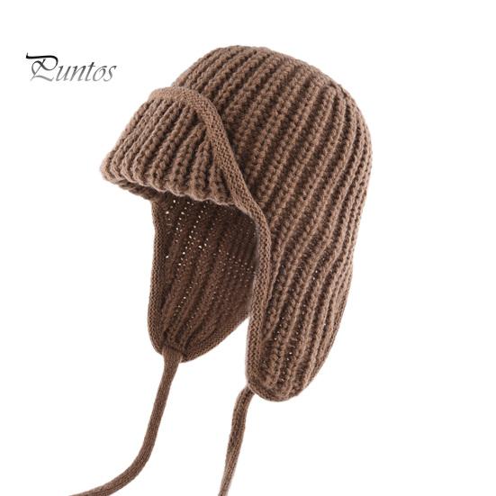 Унисекс зимняя шапка вязаная толстая теплая ветрозащитная однотонная защитная шапочка для ушей зимняя уличная повседневная кепка-бомбер для велоспорта дорожный головной убор кофейный